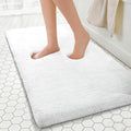 MINIDEAR Bathroom Rugs 47x17 Pure White - Thick Memory Foam Bath Mat, Ultra Soft & Plush Fluffy, Non-Slip, Quick Dry, Absorbent Washable Floor Mat for Tub, Toilet, Home Decor Accessories