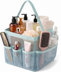 Mesh Shower Caddy Portable for College Dorm Room Essentials, Large Capacity Shower Caddy Dorm Bag with 9-Pockets, Quick-Dry Toiletry Organizer for Gym Beach Camping Travel Bathroom, Blue