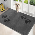 PURRUGS Dirt Trapping Door Mat 34" x 59", Non-Skid/Slip Machine Washable Microfiber Entrance Rug, Shoes Scraper, Dog Doormat, Super Absorbent Floor Mat for Muddy Wet Shoes and Paws, Grey