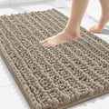 Smiry Bathroom Rugs Mat 30x20, Extra Soft Absorbent Chenille Bath Rugs, Non Slip Rubber Backing Machine Washable Quick Dry Bath Mats for Bathroom Floor, Tub, Shower, Home Decor Accessories, Latte