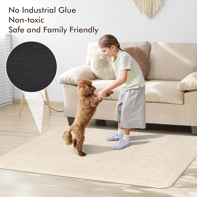 Blvornl Office Chair Mat for Hardwood Floor and Low Pile Carpet, 45" x 53" Desk Chair Protector, PVC Rug for Office Home, Light Brown