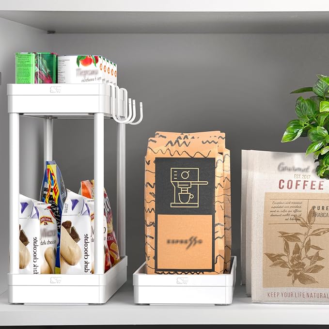 Simple Houseware 3-Tier Slim/Narrow Storage Cart with Handle, 5.5'' Wide x 27.5'' Height Rolling Organizer for Kitchen, Bathroom, Laundry Room - White