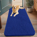 Smiry Dog Door Mat for Muddy Paws 48x30, Absorbent Dirt Trapper, Non-Slip Washable Chenille Entryway Rug for Inside Floor, Royal Blue, Classic Solid