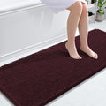 OLANLY Bathroom Runner Rugs 59x24, Soft Absorbent Chenille Bath Rugs, Rubber Backing Quick Dry, Machine Washable Long Bath Mats for Bathroom Floor, Tub and Shower, Home Decor Accessories, Black Cherry