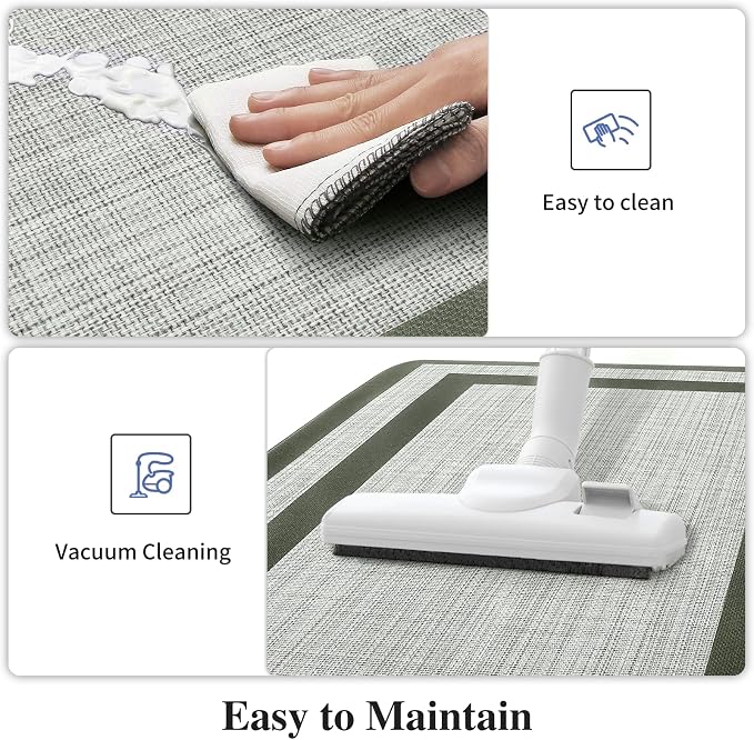 Mattitude Kitchen Mats Set of 2 Cushioned Anti-Fatigue Non-Skid Rug Sets Ergonomic Comfort Standing Mat for Kitchen, Floor, Office, Sink, Laundry,Green