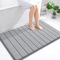 OLANLY Memory Foam Bath Mat 44x32, Super Soft Absorbent Bathroom Rugs, Quick Dry, Machine Washable Shower Floor Rugs, Bathmat Carpet, Bathroom Home Decor Accessories, Grey