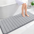 OLANLY Memory Foam Long Bathroom Rugs Runner 59x24, Super Soft Absorbent Bath Mat, Quick Dry, Machine Washable Shower Floor Rugs, Bathmat Carpet, Bathroom Home Decor Accessories, Grey
