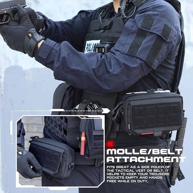 WYNEX Tactical Molle Admin Pouch,Tactical EDC Bag Utility Laser Cut EDC Tool Pouch Bag Annexes with American Flag