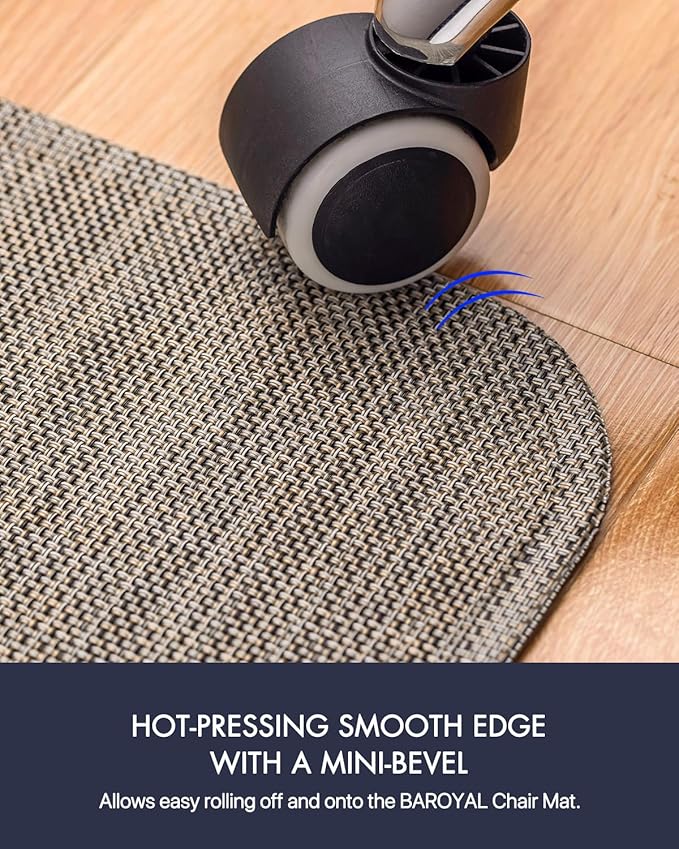Baroyal Office Chair Mat for Hardwood Floor Under Desk Computer Rolling Chair Mat for Wood/Tile Floor Non-Slip Heavy Duty Desk Rug PVC Plastic Hard Floor Protector 48" x 60" (Soapstone)