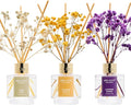 Airkeep Reed Diffuser Set of 3,Clean Linen Cashmere Vanilla Lavender Garden Oil Reed Diffusers for Bedroom Living Room Office Aromatherapy Oil Reed Diffuser for Gift 50ml x 3