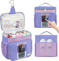Portable Shower Caddy College Dorm Essentials (Full Size Bottle Compatible), Toiletry Bag for Women Men, Hanging Makeup Organizer Bag for Travel,Gym & Camping,Purple