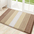 Kitinjoy Indoor Outdoor Door Mat, 32x20 Non-Slip Absorbent Dirt Trapper, Low-Profile Washable Inside Entrance Front Floor Mat, Sturdy Soft Entry Dotted Ombre Doormats for Entryway, Light Brown