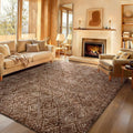 Ophanie 8x10 Brown and White Diamond Striped Rugs for Living Room,Large Fluffy Shag Fuzzy Plush Soft Carpets, Shaggy Rug for Bedroom, Carpet for Kids Boys Girls Dorm Nursery Home Decor Aesthetic