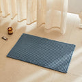 TYUU Waffle Bath Mat, Boho Bathroom Rugs Non Slip Washable Super Absorbent Quick Dry Bath Mat Farmhouse Bathroom Decor, 30"x20" Denim Blue