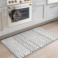 KIMODE Anti Fatigue Kitchen Mat for Floor, Cushioned Farmhouse Kitchen Runner Rug, Non Slip Waterproof Kitchen Floor Mat, Comfort Foam Standing Desk Mat for Laundry Office Sink Black/White 20"x32"