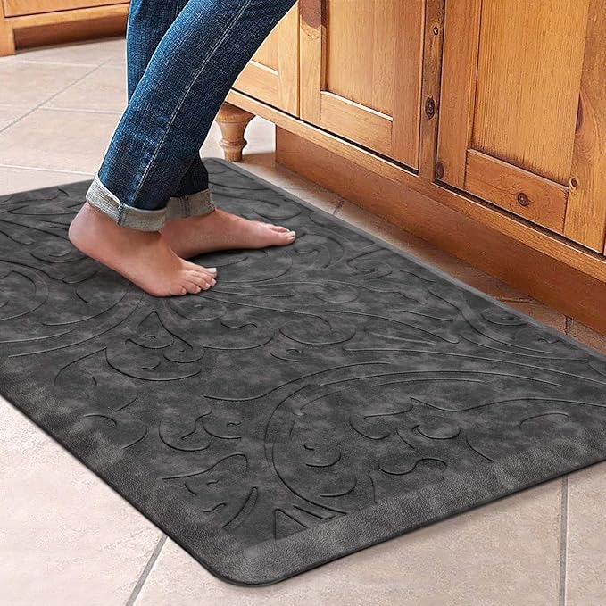 KMAT Kitchen Mat Cushioned Anti-Fatigue Floor Mat Waterproof Non-Slip Standing Mat Ergonomic Comfort Floor Mat Rug for Home,Office,Sink,Laundry,Desk 30"(L) x 20"(W),Grey