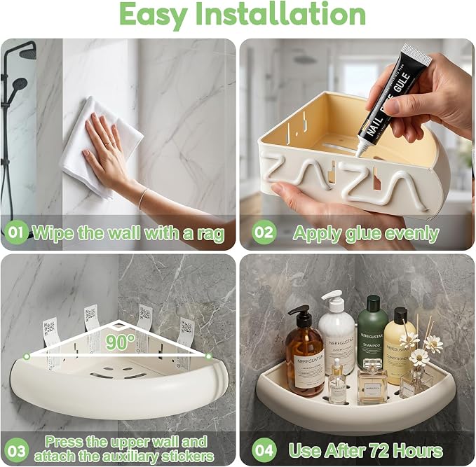 Shower Caddy Hanging, Never Rust Shower Organizer Hanging, Aluminum Shower Racks for Inside Shower with Hooks for Razor, Bathroom Organizers and Storage with Soap Holder, White