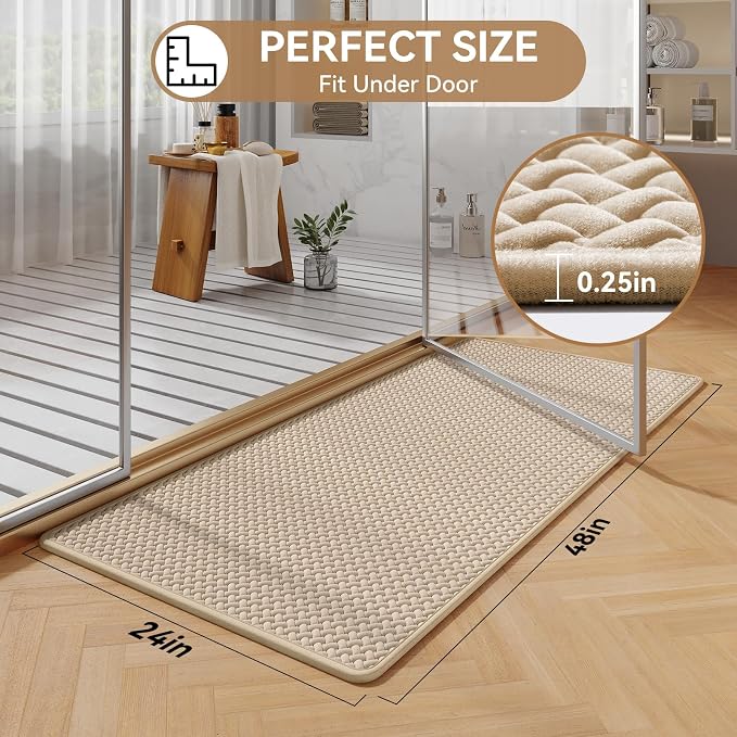 YDKGL Bathroom Rugs Non Slip, Extra Soft Absorbent Quick Dry Bath Mats, Foam Weave Texture Thin Bath Rugs Washable with Rubber Backing, 24" x 48“