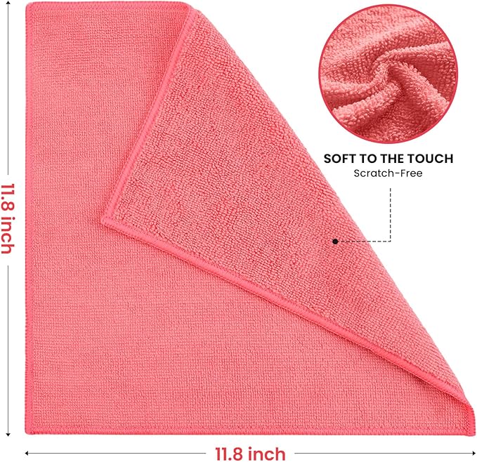 SIFANGKE Microfiber Cleaning Cloth, 150 Pack Assorted Color Cleaning Rags for Housekeeping, Colorful Reusable Microfiber Towels for Car, Kitchen, Bathroom and Household Cleaning Supplies, 11.8"X11.8"
