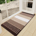 Kitinjoy Indoor Outdoor Door Mat, 47x24 Non-Slip Absorbent Dirt Trapper, Low-Profile Washable Inside Entrance Front Floor Mat, Sturdy Soft Entry Dotted Ombre Doormats for Entryway, Brown