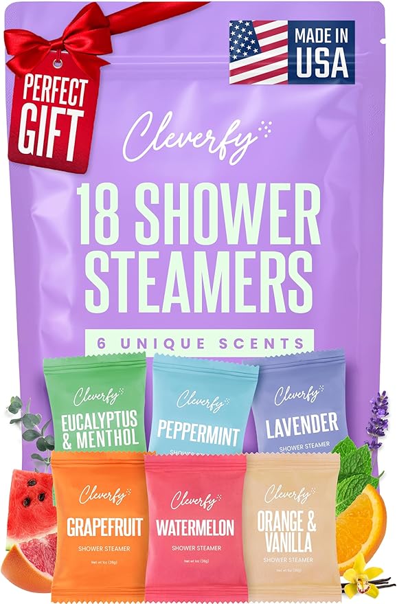 Cleverfy Shower Steamers Aromatherapy - Birthday Gifts for Women, Mom, Wife, Grandma, Her, Best Friend, Daughter, Sister, Teens & Girlfriend - 18 Tablets