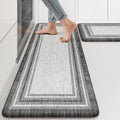 KIMODE Anti Fatigue Kitchen Mats for Floor 2 Piece,17"x47"+17"x29" Farmhouse Kitchen Rugs Non Slip Rubber Backing,Waterproof Cushioned Standing Mat for Home Decor,Office,Laundry Room,Sink,Desk,Grey