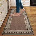 Kitchen Mats for Floor, 17''x47'' Washable Absorbent Kitchen Mat Non Slip, Braided Kitchen Runner Rug, Kitchen Sink Rug, Brown