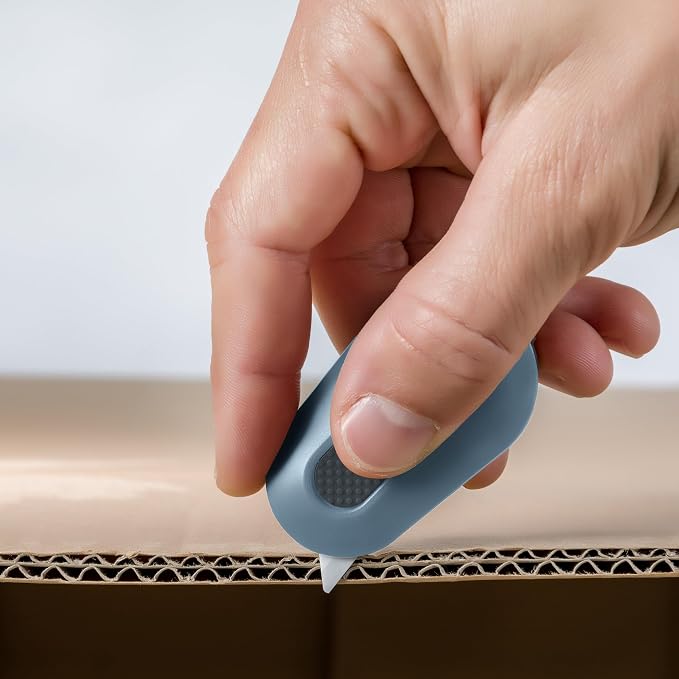 Slice Mini Box Cutter | Manual Retracting | Safe Ceramic Box Cutter Lasting 11x Longer than Metal | Box Opener | 2 Pack | Slate