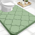 OLANLY Memory Foam Toilet Rugs U-Shaped 24x20, Ultra Soft and Absorbent Bathroom Rugs, Non-Slip, Comfortable, Machine Washable Contour Bath Mat for Toilet Base, Home Decor Accessories, Sage Green