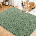 OLANLY Dog Door Mat for Muddy Paws 40x32, Absorbs Moisture and Dirt, Absorbent Non-Slip Washable Doormat, Quick Dry Chenille Mud Mat, Entry Indoor Entryway Carpet for Inside Floor, Olive Green