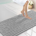 Smiry Bathroom Rugs Mat 59x20, Extra Soft Absorbent Chenille Bath Rugs, Non Slip Rubber Backing Machine Washable Quick Dry Bath Mats for Bathroom Floor, Tub, Shower, Home Decor Accessories, Light Grey
