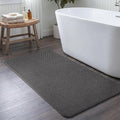 MontVoo Quick Dry Bathroom Runner, Super Absorbent Long Bath Runner, 3D Honeycomb Mesh Base Non Slip Bath Mats, Machine Washable Low Pile Bath Rug for Bathtub Front, Shower, Sink, Darkgrey 24"x48"