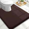 OLANLY Toilet Rugs U-Shaped 24x20, Extra Soft Absorbent Thick Memory Foam Contour Bathroom Rugs, Dry Quickly, Machine Washable, Non-Slip Toilet Bath Mat, Home Decor Accessories, Brown