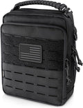 WYNEX Tactical Molle Admin Pouch, Utility EDC Pouch Organizer Modular Tool Pouch of Double Layer Design Medical EMT Attachment Bag Large Capacity with Elastic Webbing Insert Panel