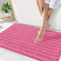 Smiry Bathroom Rugs Mat 34x21, Extra Soft Absorbent Chenille Bath Rugs, Non Slip Rubber Backing Machine Washable Quick Dry Bath Mats for Bathroom Floor, Tub, Shower, Home Decor Accessories, Hot Pink