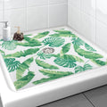 Square Shower Mat, Yonala 24 x 24 Inch Stylish Non Slip Shower Mats for Inside Shower with Central Drain Hole, Soft Trimmable PVC Loofah Anti Slip Shower Mat for Walk in Shower Stall, Quick Drying