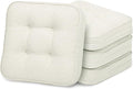 GOFORIT Memory Foam Cushion，Square Seat Cushions for Dining Chairs,Non-Slip Chair Pads with Removable Cover, 16'' x 16'',4 Pack, Off White