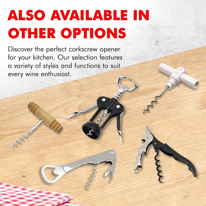 Chef Craft Select Corkscrew with Wooden Handle, 4 inch, Natural