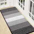 Kitinjoy Indoor Outdoor Door Mat, 47x20 Non-Slip Absorbent Dirt Trapper, Low-Profile Washable Inside Entrance Front Floor Mat, Sturdy Soft Entry Dotted Ombre Doormats for Entryway, Grey