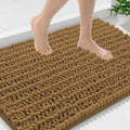 Smiry Bathroom Rugs Mat 36x24, Extra Soft Absorbent Chenille Bath Rugs, Non Slip Rubber Backing Machine Washable Quick Dry Bath Mats for Bathroom Floor, Tub, Shower, Home Decor Accessories, Clay