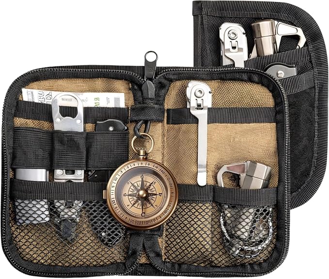 EDC Organizer Pouch Mini Tactical Gear Bag, Compact Utility Tool Holder, Everyday Carry Storage Case with MOLLE System, Military Style Equipment Organizer for Tools