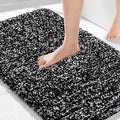 Yimobra Black and White Bathroom Rugs Non Slip Washable 36X24, Ultra Soft and Water Absorbent Bath Mats, Plush Fluffy Shower Mat Outside, Luxury Microfiber Thick Matts for Bathroom Floor/Tub