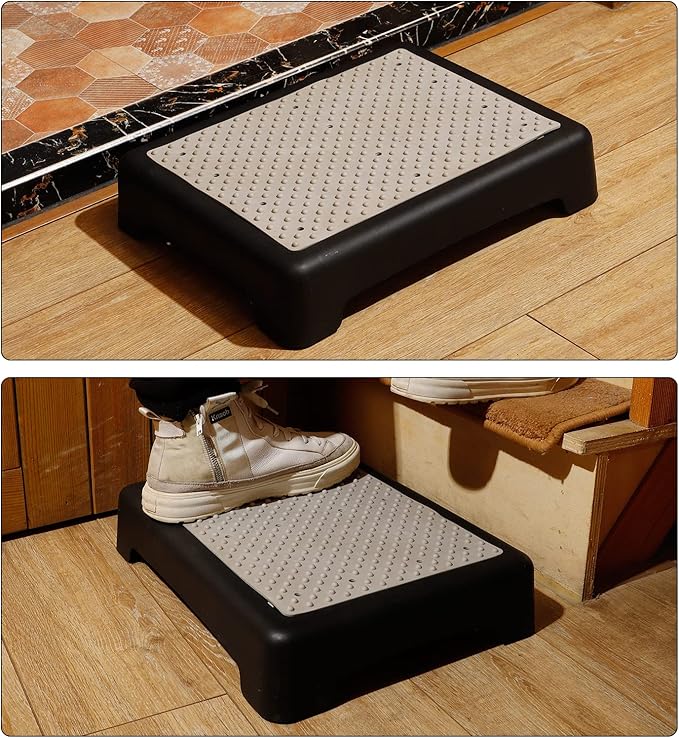 Fotree Step Stool, Indoor Outdoor Non-Slip Platform Step Stools for Adults ＆ Elderly Senior, Portable Anti-Fall Safety Step Platform, Large Size 3.5 Inch High Rise Stairs