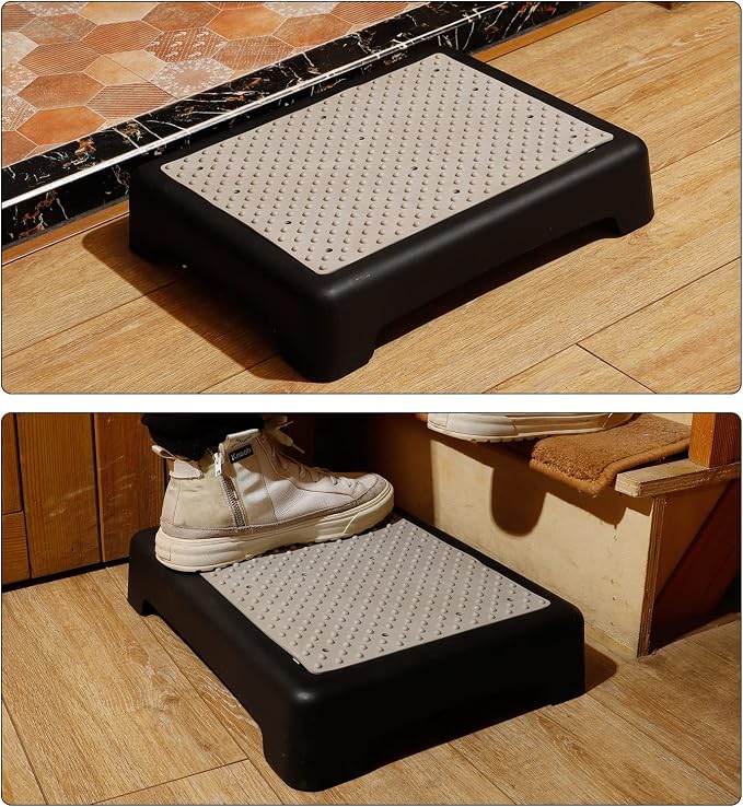 Fotree One Step Stool, Safety Step Platform for Senior ＆ Adults, Non-Slip Mobility Step Platform for Stair, Car, Bed, Chair, Shower, Bathtub, Outdoor, 3.5 Inch High Rise Stairs 440 Lbs Capacity
