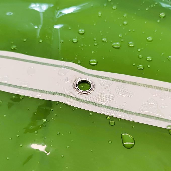 Barossa Design Extra Long Shower Curtain Liner with 3 Magnets - 72" x 84" XL, Waterproof PEVA Lightweight Shower Liner for Bathroom, PVC Free, Metal Grommets - Clear Green, 72x84