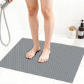 Extra Large Non-Slip Shower Mat, Fast-Dry PVC Bath Stall & Tub Mat, Drain-Hole Design,for Shower Stall Tub for Elderly/Kids，Non Slip Bathroom Safety Accessory，Gray 32"x17"