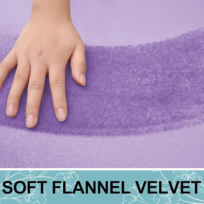 Smiry Memory Foam Bath Mat 24x16, Extra Soft and Absorbent Bathroom Mats, Non Slip Washable Carpet for Floor, Shower and Tub, Purple