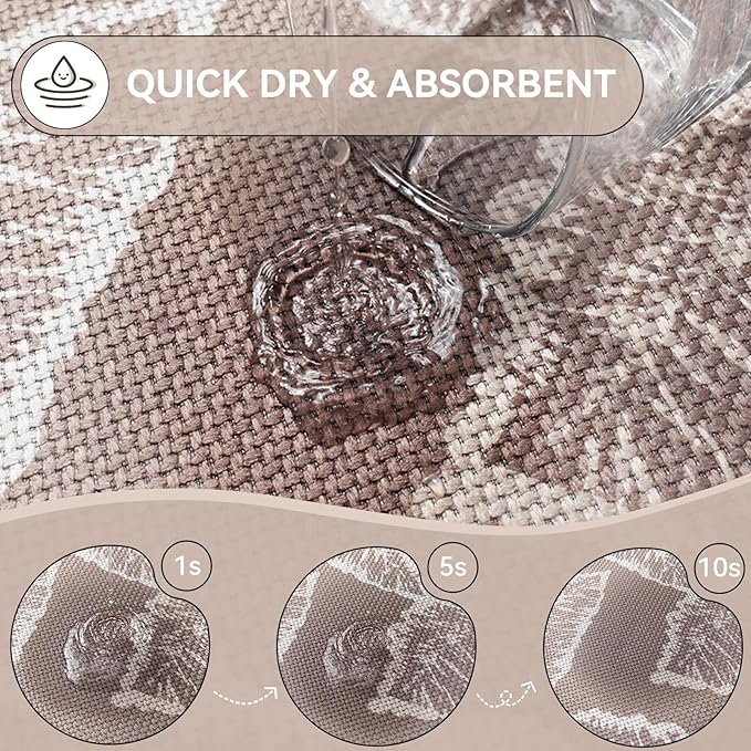 YDKGL Half Circle Bath Mat, Thin Bathroom Rugs Fit Under Door Quick Dry Non Slip Washable Bathroom Mat with Rubber Backing, Absorbent Half Round Shower Rug