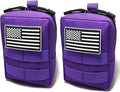 2 Pack Tactical Molle Pouches Small Molle Utility Pouch Small Tactical Accessory Bag Belt Pouches Vest Pouch Compact Water-Resistant EDC Pouch with Flag Patch