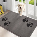 PURRUGS Dirt Trapping Door Mat 24" x 35.5", Non-Skid/Slip Machine Washable Microfiber Entrance Rug, Shoes Scraper, Dog Doormat, Super Absorbent Floor Mat for Muddy Wet Shoes and Paws, Light Grey